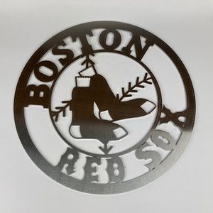 Custom Die Cut Metal Fan Team Logo Patriots & Red Sox Man Cave Decor